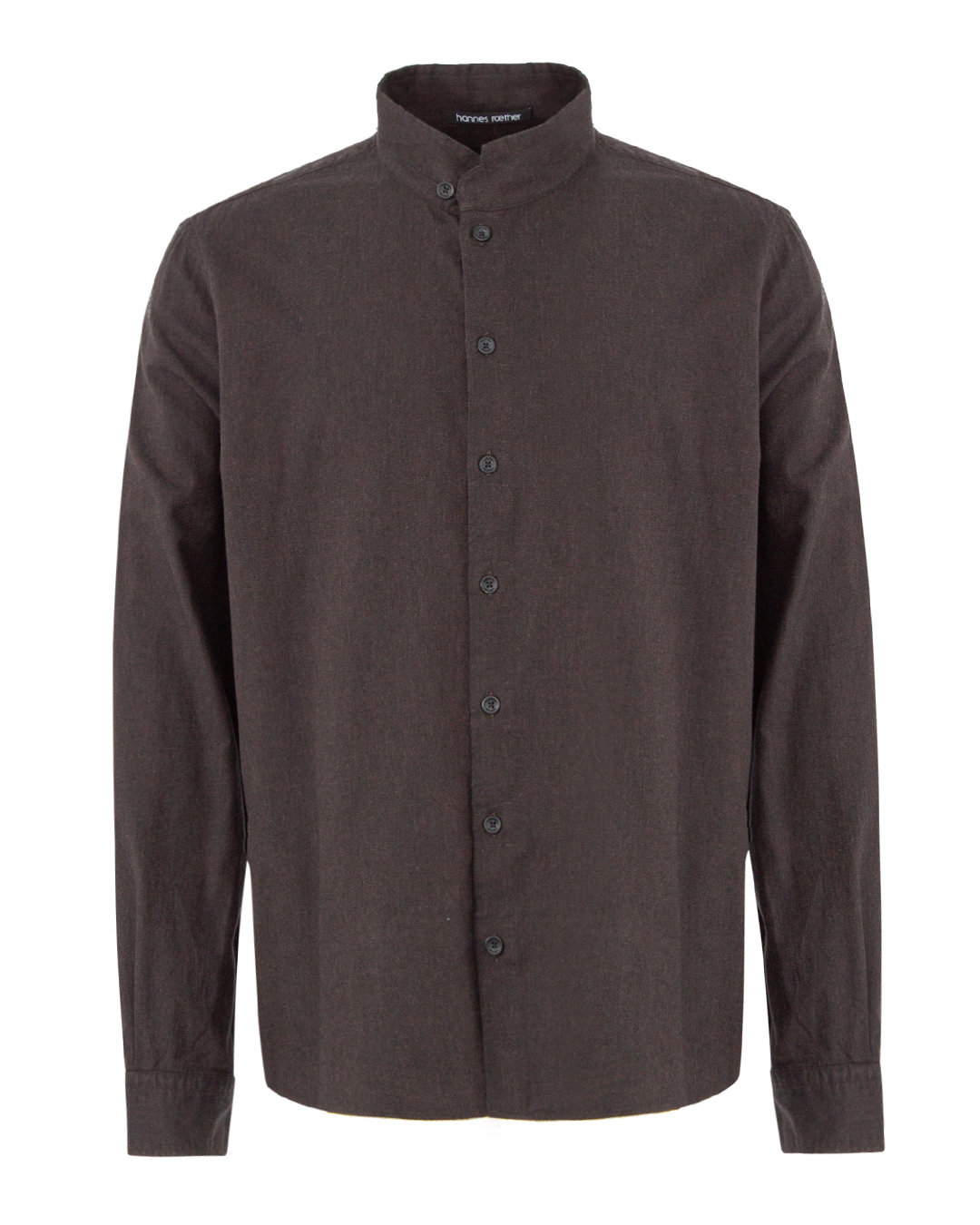 хлопковая рубашка Hannes Roether 110623/3028 тем.коричневый xl, размер xl