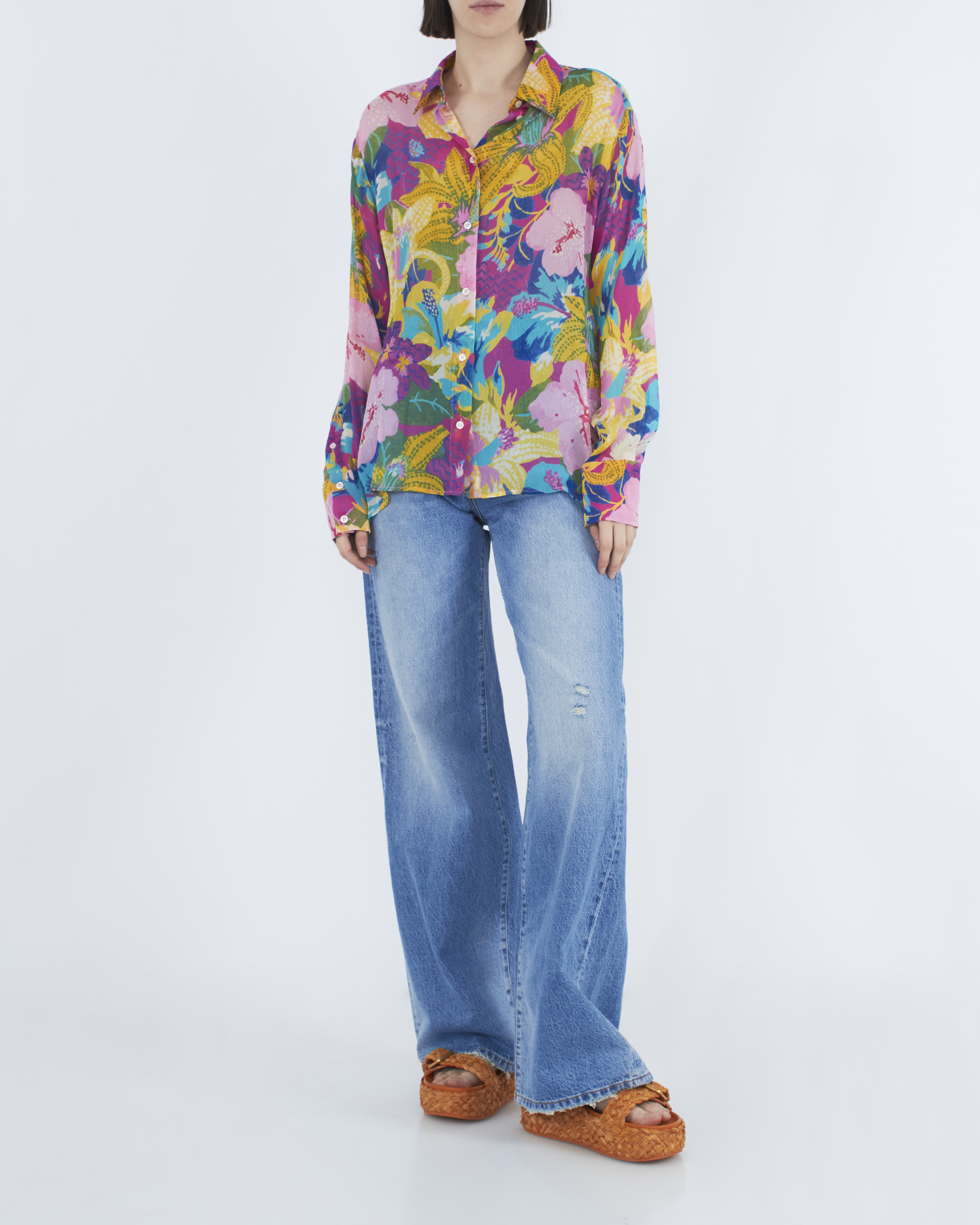 Женская принтованная блуза MSGM, сезон: лето 2023. Купить за 33300 руб. | Фото 2