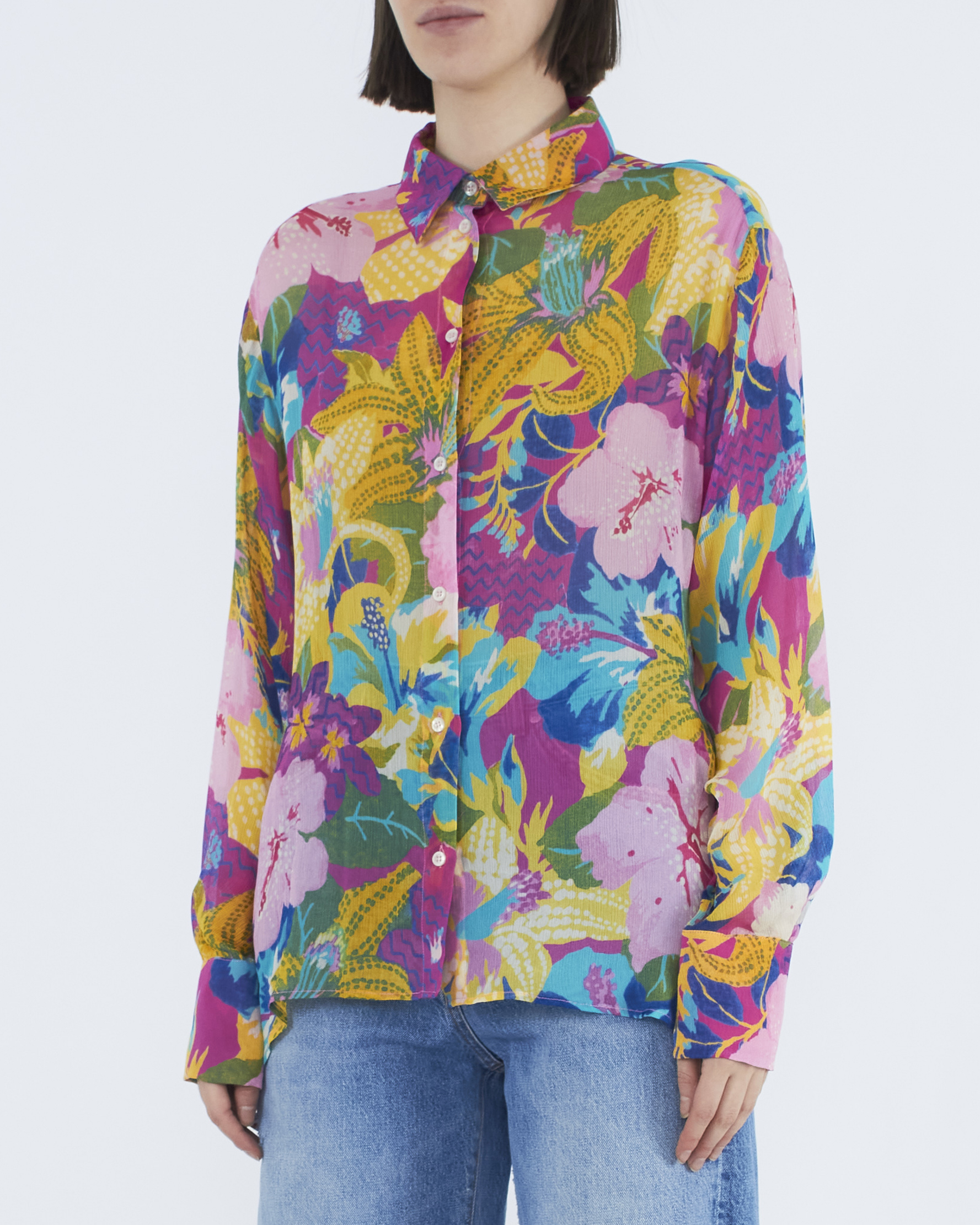 Женская принтованная блуза MSGM, сезон: лето 2023. Купить за 33300 руб. | Фото 3