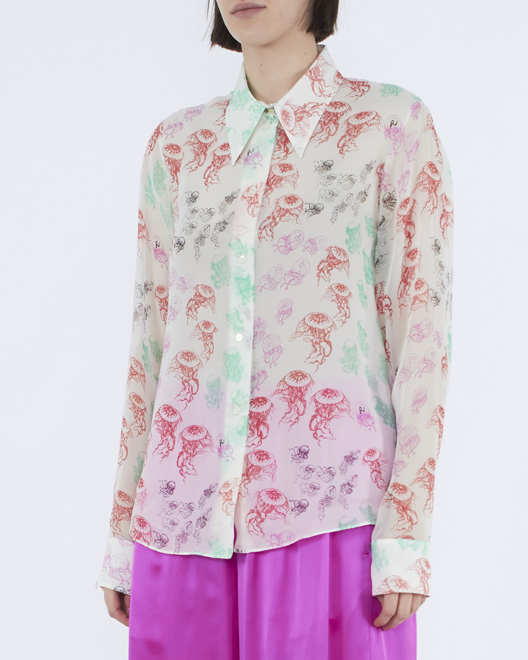 Женская шелковая блуза ROCHAS, сезон: лето 2023. Купить за 57500 руб. | Фото 3