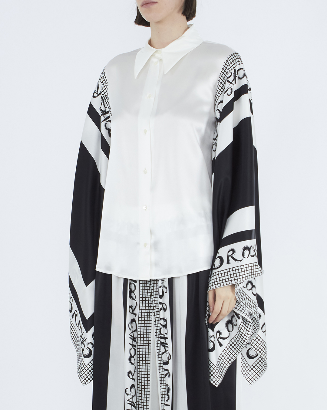 Женская шелковая блуза ROCHAS, сезон: лето 2023. Купить за 73800 руб. | Фото 3