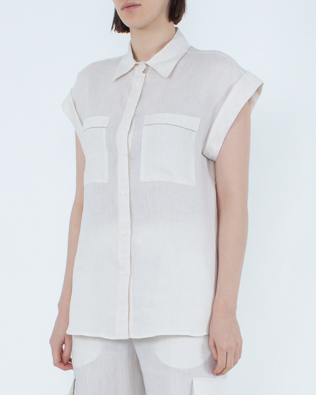 Женская блуза из льна  Peserico, сезон: лето 2023. Купить за 30300 руб. | Фото 3