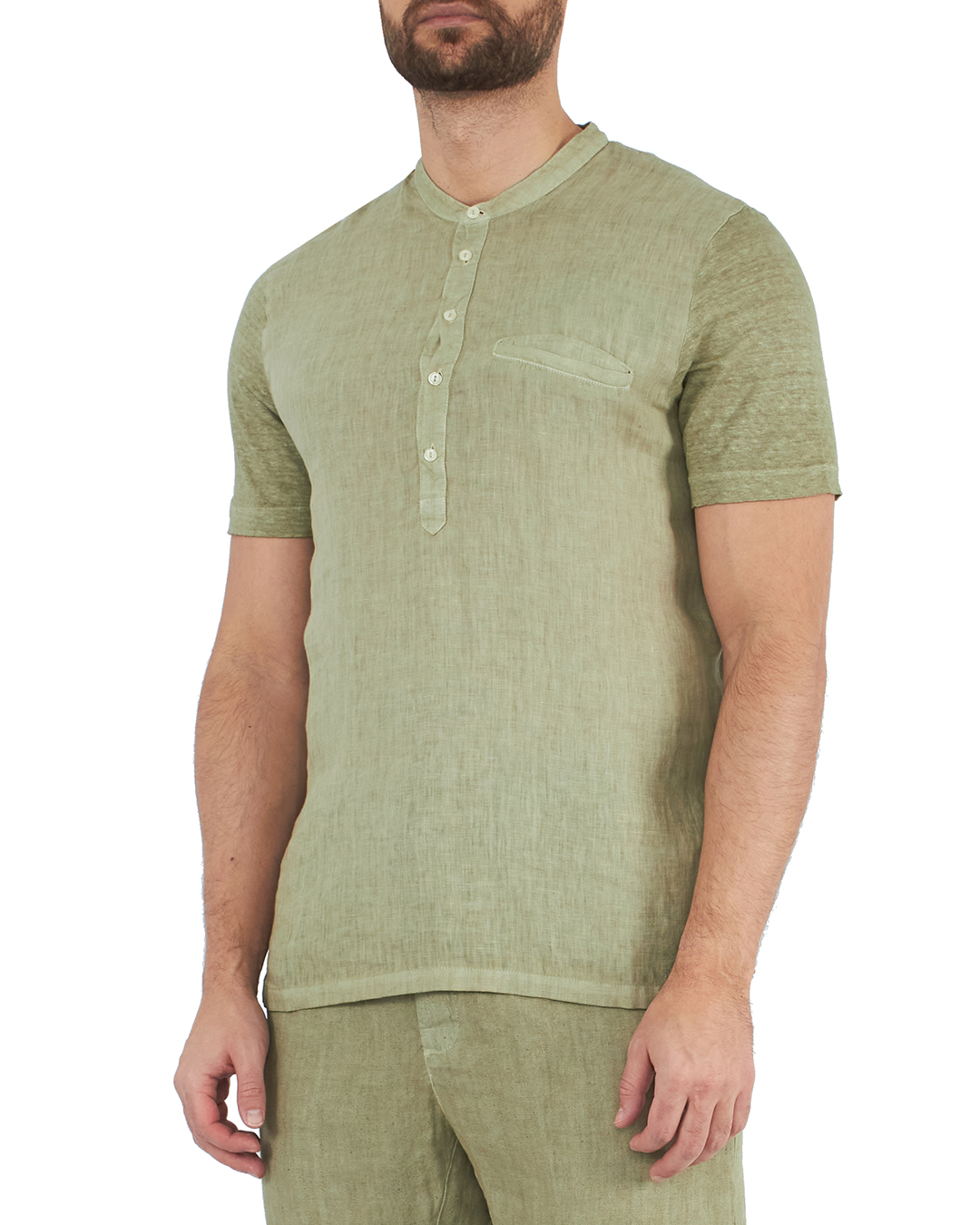 рубашка 120% lino Y0M79AB зеленый xl, размер xl - фото 3